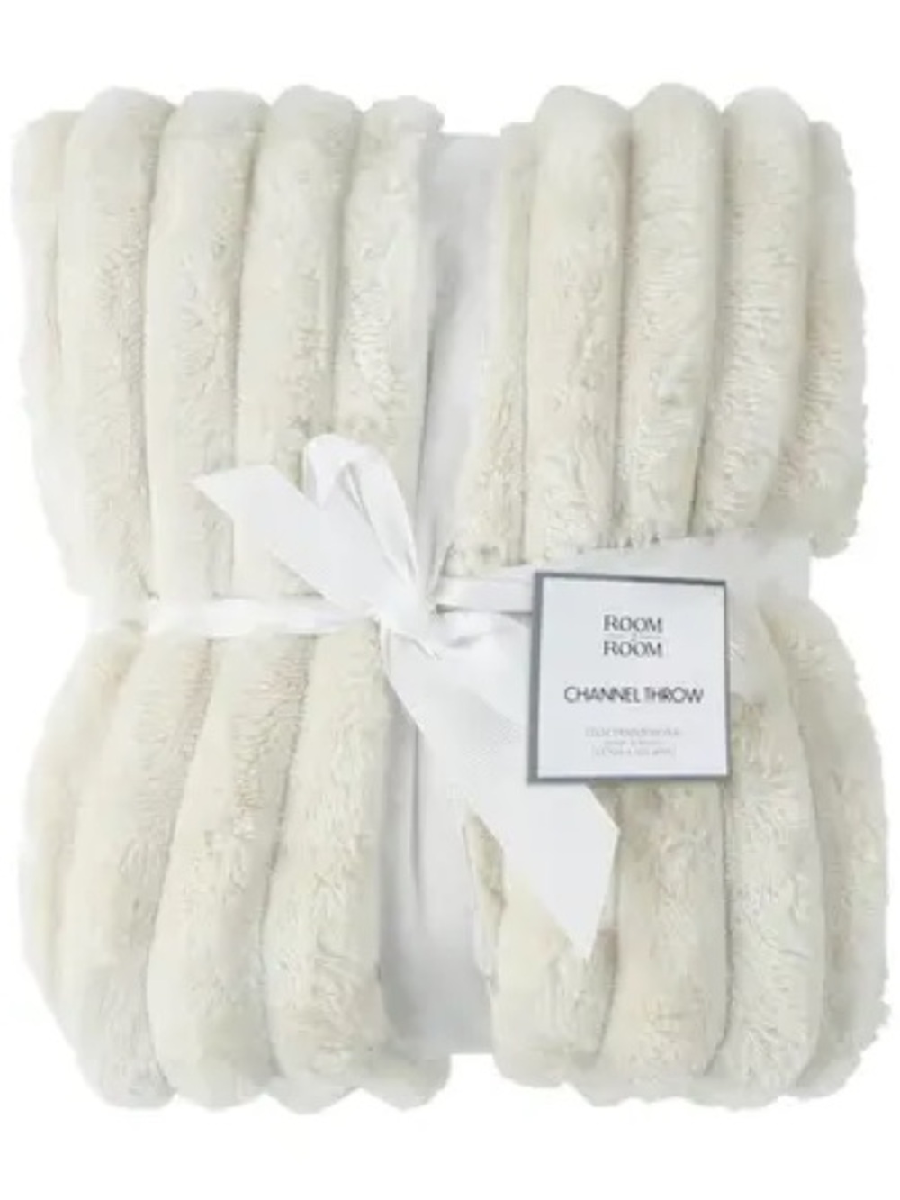 Soft Ivory Channel Throw Blanket 50”x60” NWT